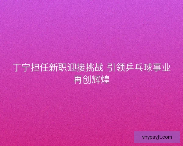 丁宁担任新职迎接挑战 引领乒乓球事业再创辉煌