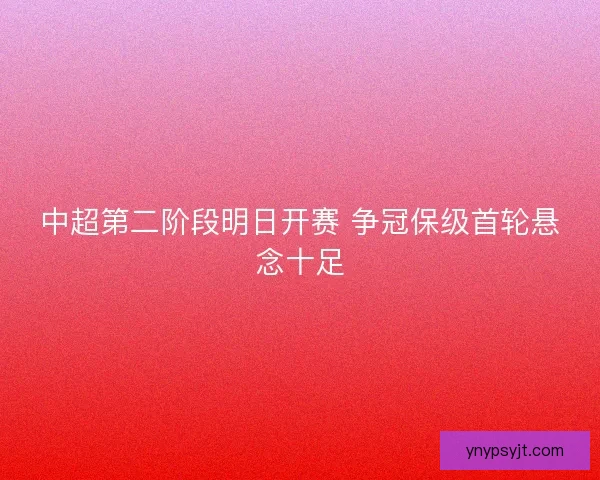 中超第二阶段明日开赛 争冠保级首轮悬念十足