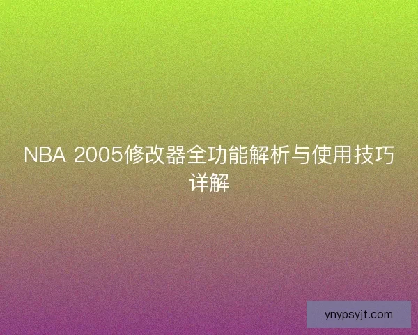 NBA 2005修改器全功能解析与使用技巧详解