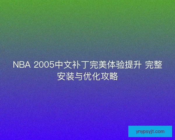 NBA 2005中文补丁完美体验提升 完整安装与优化攻略